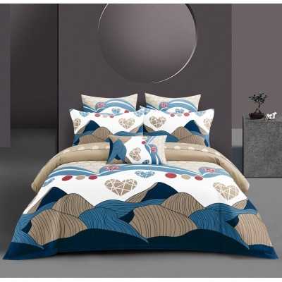 Lenjerie de pat bumbac satinat cu elastic – 4 piese | 12637-TL