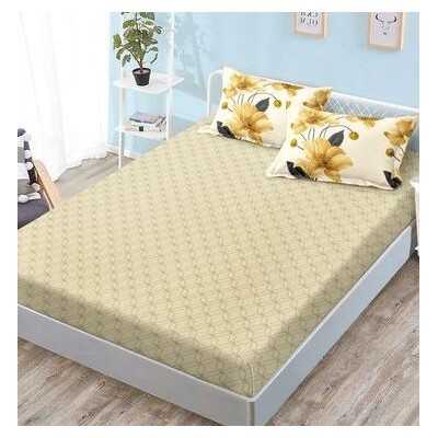 Lenjerie de pat bumbac satinat cu elastic – 4 piese | 12654-TL