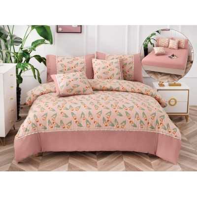 Lenjerie de pat bumbac finet cu elastic – Premium – 6 piese | 13023-P