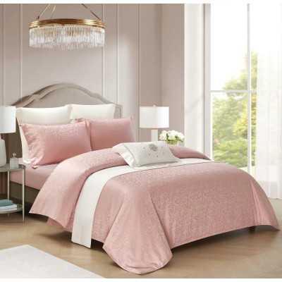 Lenjerie de pat 100% bumbac Jacquard cu elastic – 4 piese | 14116-PR