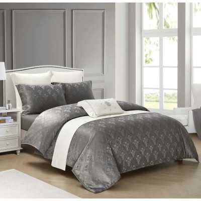 Lenjerie de pat 100% bumbac Jacquard cu elastic – 4 piese | 14118-PR