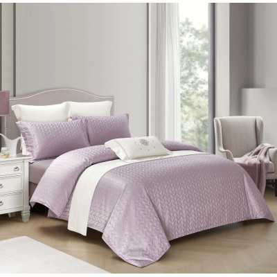 Lenjerie de pat 100% bumbac Jacquard cu elastic – 4 piese | 14119-PR