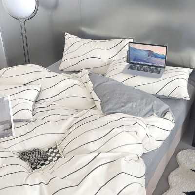 Lenjerie de pat 100% bumbac Premium – cu elastic – 4 piese | 14552-PR