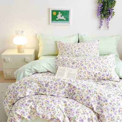 Lenjerie de pat 100% bumbac Premium – cu elastic – 4 piese | 14554-PR