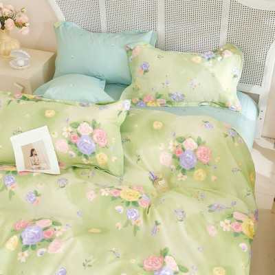 Lenjerie de pat 100% bumbac Premium – cu elastic – 4 piese | 14561-PR