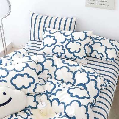 Lenjerie de pat 100% bumbac Premium – cu elastic – 4 piese | 14564-PR