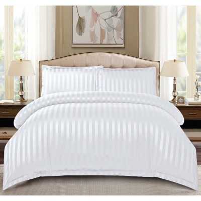 Lenjerie de pat damasc Deluxe gama Horeca – cu elastic – 4 piese | 15060-PR