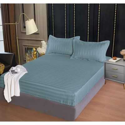 Husa de pat bumbac damasc cu elastic – 3 piese | 15074-PR