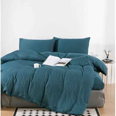 Lenjerie de pat 100% bumbac creponat – cu elastic – 4 piese | 15475-PR