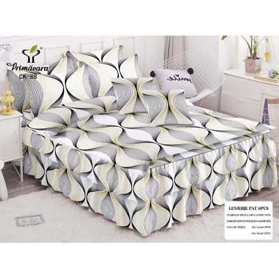 Lenjerie de pat bumbac finet cu 2 volanase – 6 piese | 15681-PR