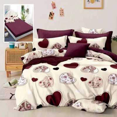 Lenjerie de pat bumbac finet cu elastic – 6 piese | 4023-R