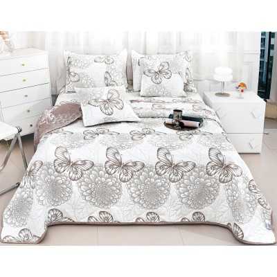 Cuvertura de pat de bumbac cu in – 5 piese | 16151-P