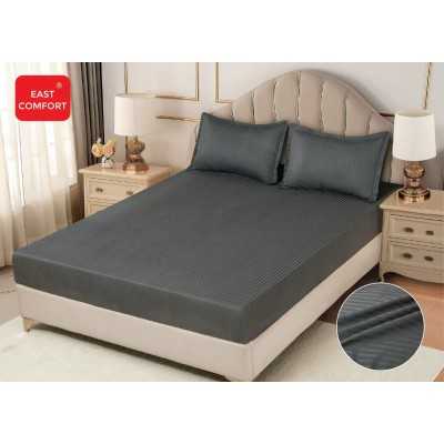 Husa de pat bumbac Damasc Hotelier – cu elastic – 3 piese | 16325-CH