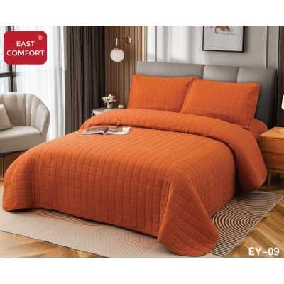 Cuvertura de pat 100% bumbac + husa de pat cu elastic + 2 fete de perna- 4 piese | 16440-CH