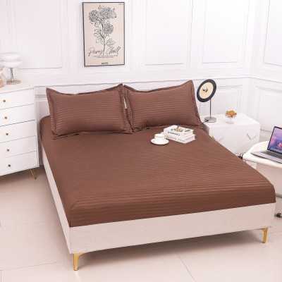 Husa de pat bumbac damasc Hotelier – cu elastic – 3 piese | 16800-P