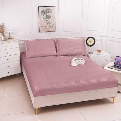 Husa de pat bumbac damasc Hotelier – cu elastic – 3 piese | 16802-P