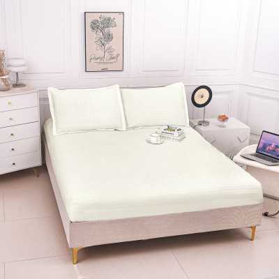 Husa de pat bumbac damasc Hotelier – cu elastic – 3 piese | 16805-P