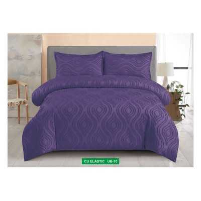 Lenjerie de pat bumbac Brodat subtire – cu elastic – 4 piese | 16925-V