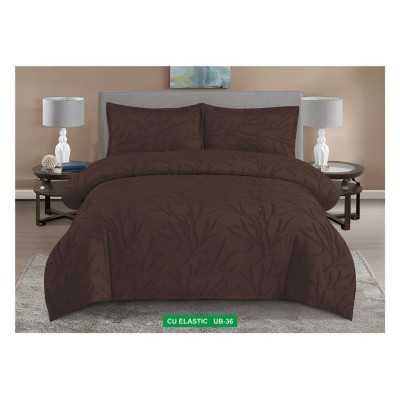 Lenjerie de pat bumbac Brodat subtire – cu elastic – 4 piese | 16936-V