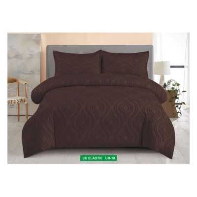 Lenjerie de pat bumbac Brodat subtire – cu elastic – 4 piese | 16938-V