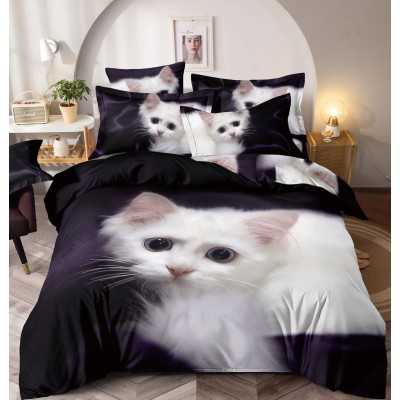 Lenjerie de pat finet cu elastic 3D, 1 persoana – 4 piese | 5052-J