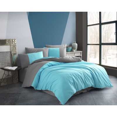 Lenjerie de pat bumbac poplin uni – 6 piese | 5166-S