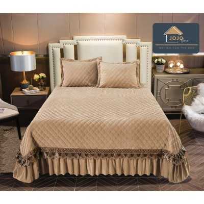 Cuvertura de pat de catifea – 3 piese | 5638-J