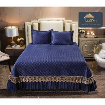 Cuvertura de pat de catifea – 3 piese | 5644-J