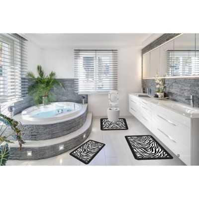 Covorase de baie, 3 piese, 3D, Antiderapante | 6707