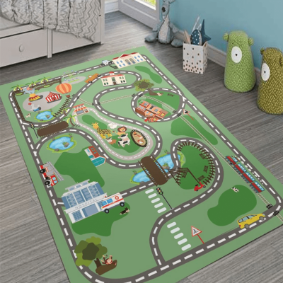 Covor Camera Copii, Design Oras cu Strazi, Antiderapant | 6744