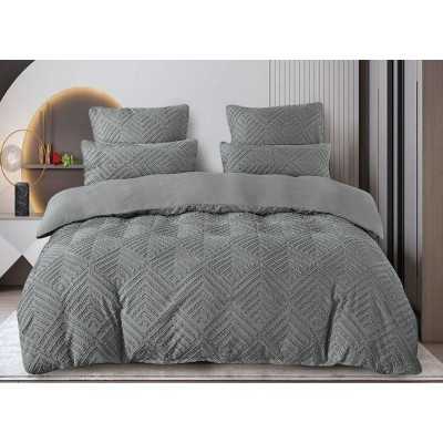 Lenjerie de pat bumbac Brodat cu Smocuri – 6 piese | 7397-VH