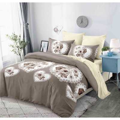 Lenjerie de pat bumbac finet cu elastic – 6 piese | 7916-V