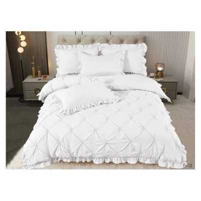 Lenjerie de pat bumbac finet cu volanase – 4 piese | 7956-V