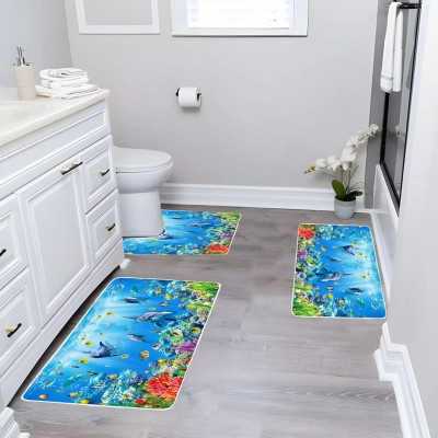 Covorase de baie, 3 piese, Antiderapante | 8628-C