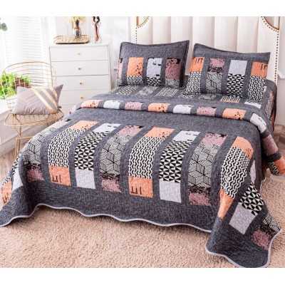 Cuvertura de pat de catifea – 3 piese | 9380-P