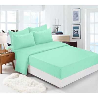 Lenjerie de pat bumbac damasc cu elastic – Premium – 6 piese | 10878-CL